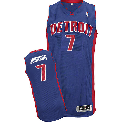 Mens Adidas Detroit Pistons 7 Stanley Johnson Authentic Royal Blue Road NBA Jersey